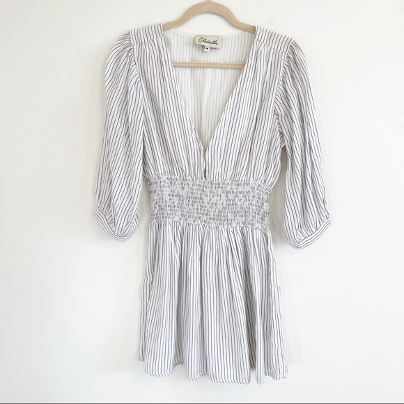 CLEOBELLA Sadie Striped Mini Dress in Ivory Medium - Picture 3 of 15
